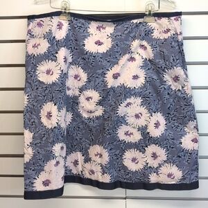 L.L. Bean Women's Favorite Fit Floral Lined Cotton Skirt Size 16R